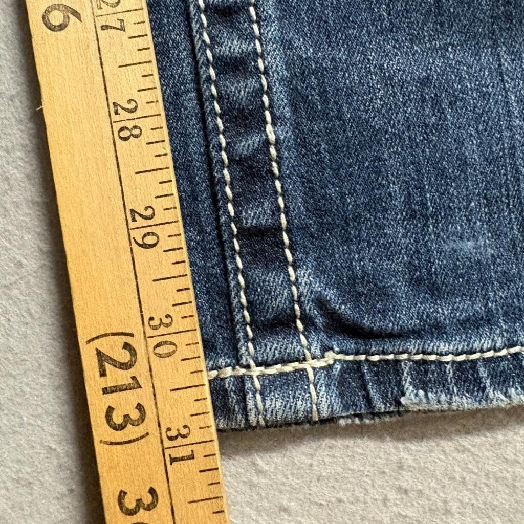 Miss Me Skinny Jeans Womens 29 Blue Denim JP60035 Dark Wash Thick Stitch Stretch