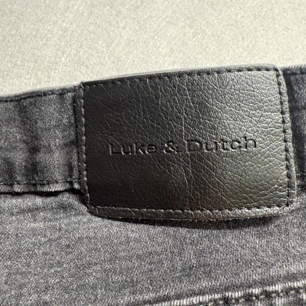 Luke and Dutch Jeans Mens 34x32 Gray Denim Slim Straight Stretch Pants