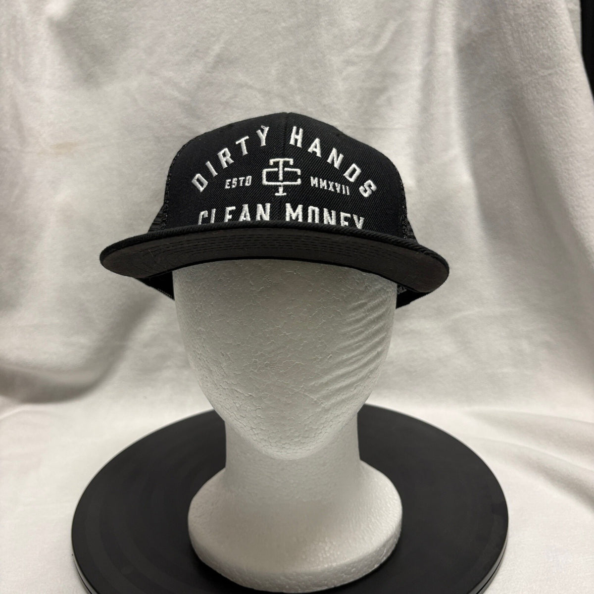 Troll Co Clothing Dirty Hands Clean Money Trucker Hat Mesh Snapback Black Cap OS