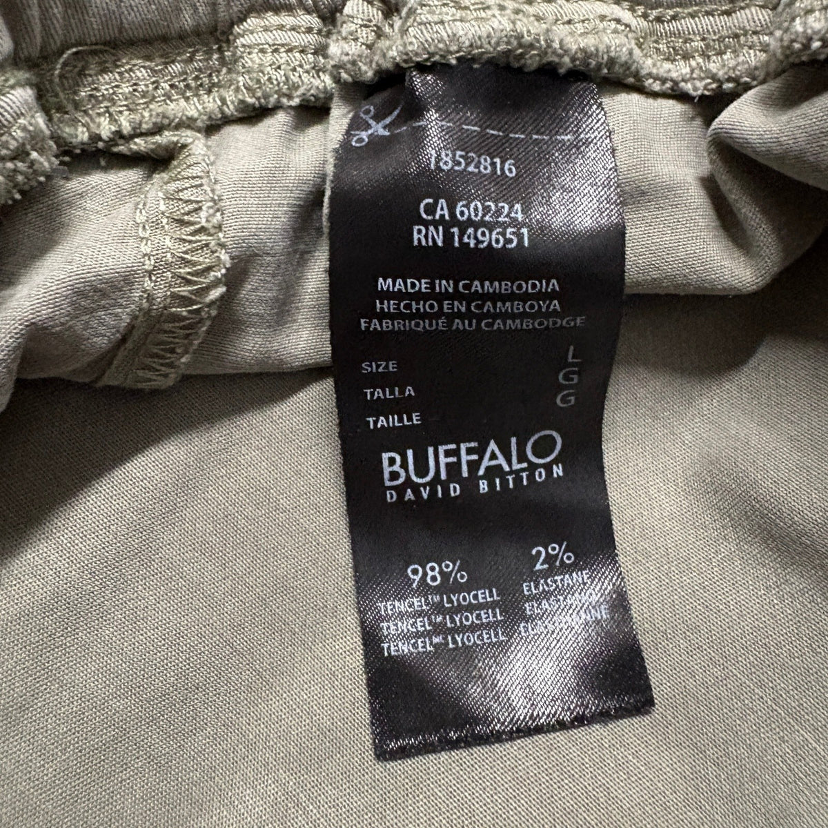 Buffalo David Bitton Womens Jogger Pants Large Green Lyocell Stretch Cargo