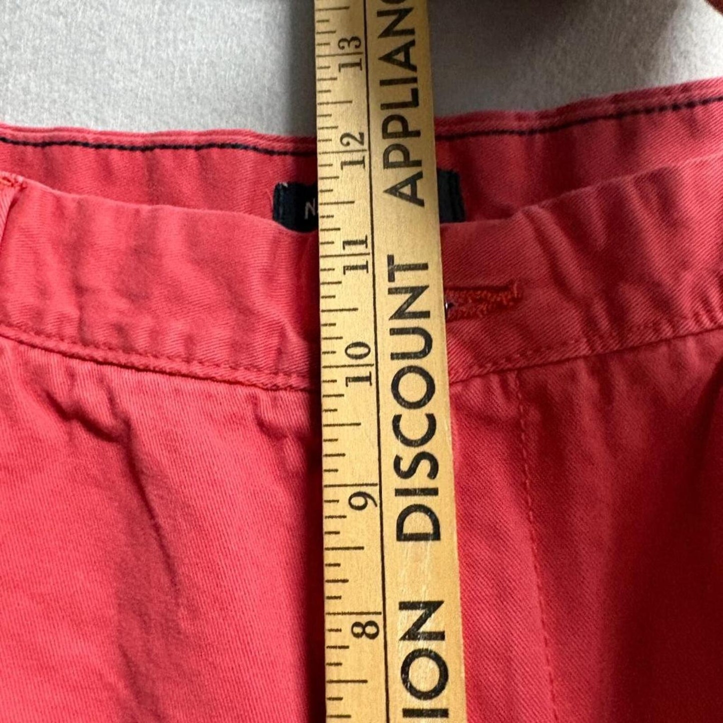 Nautica Chino Shorts Mens 36W Red 100% Cotton Twill Flat Front Casual