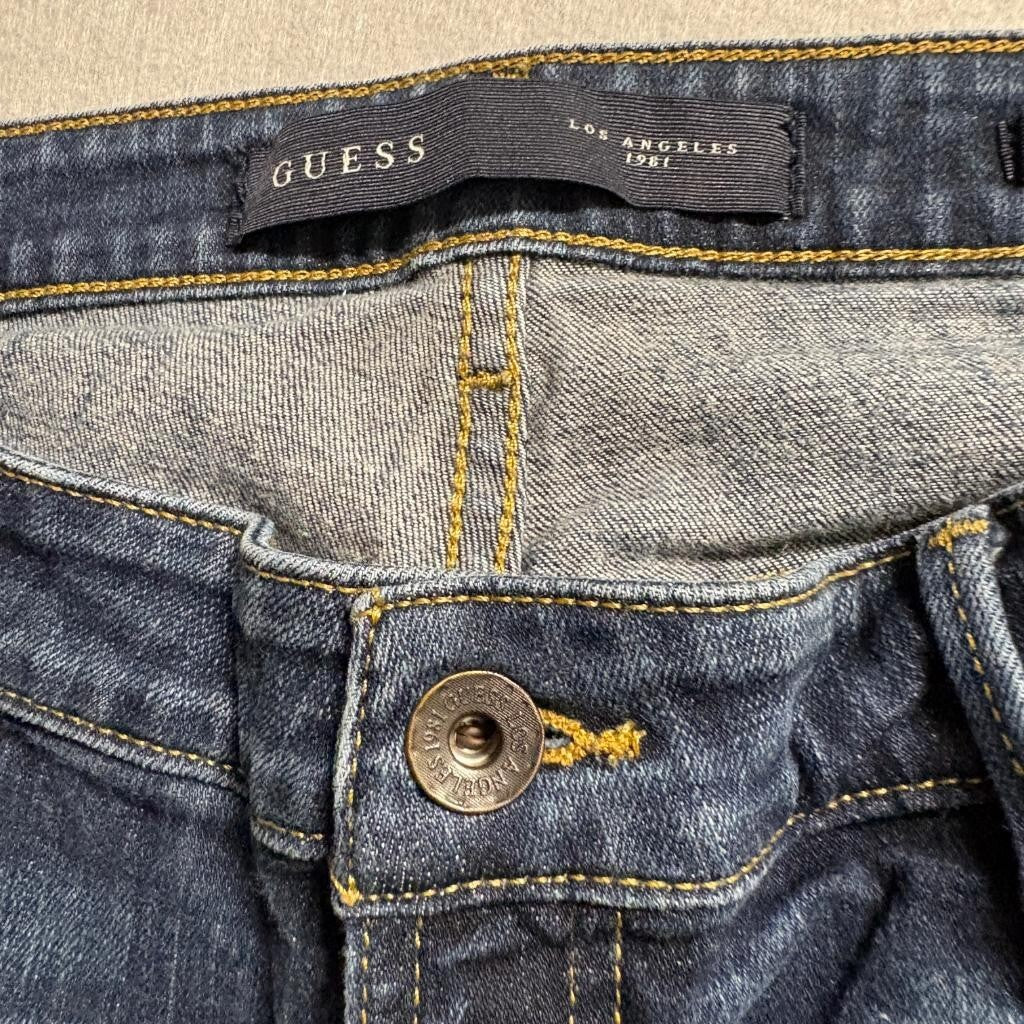 Guess Boot Low Jeans Womens 32 Blue Denim Low Rise Bootcut Stretch