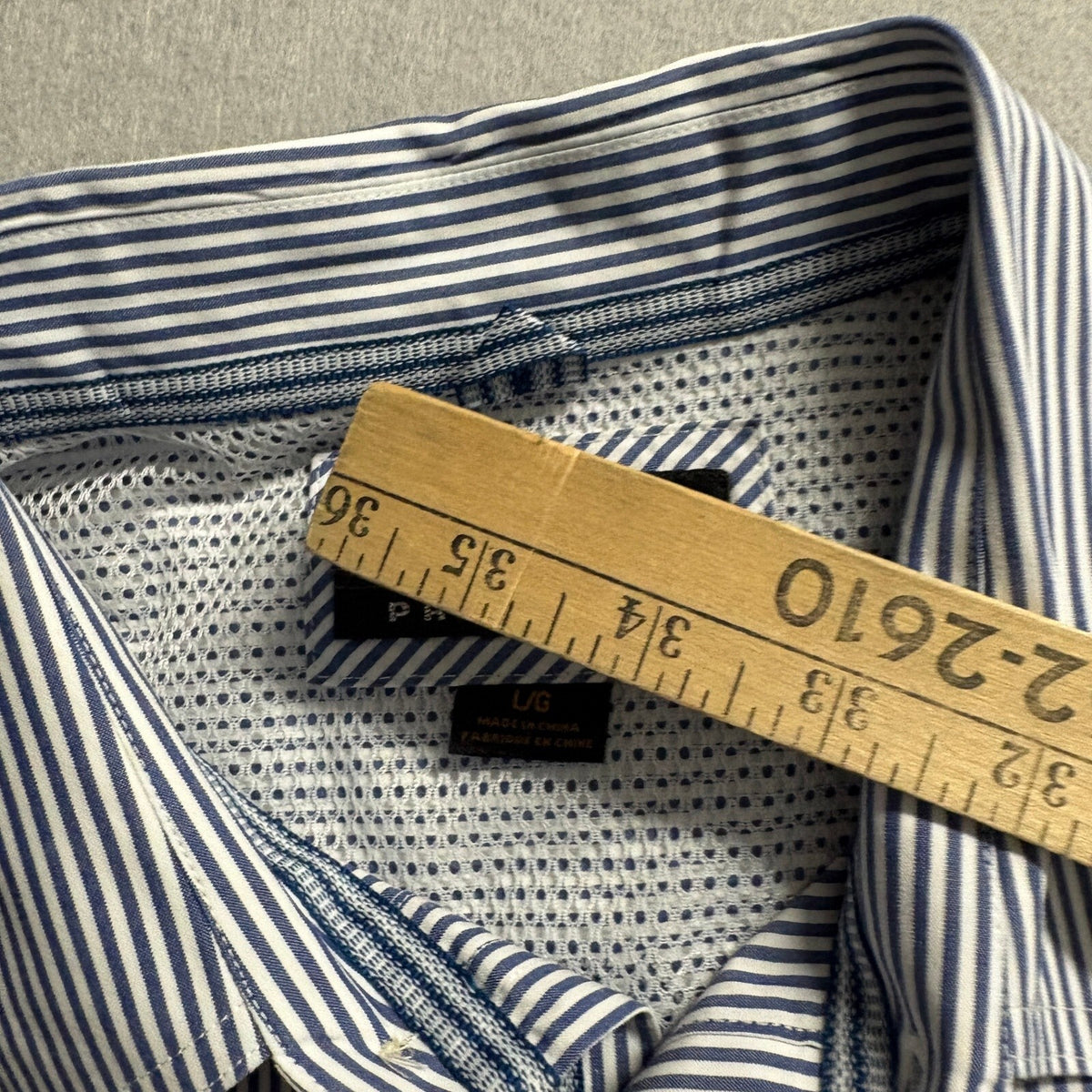 Ariat Pro Series Shirt Mens Large Blue White Striped Western Long Sleeve Button