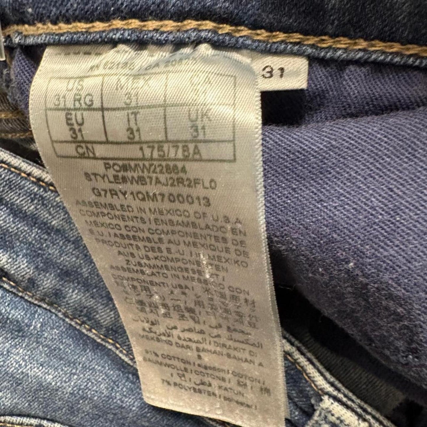 Guess Sexy Curve Skinny Jeans Womens 31 Blue Denim Stretch Medium Wash