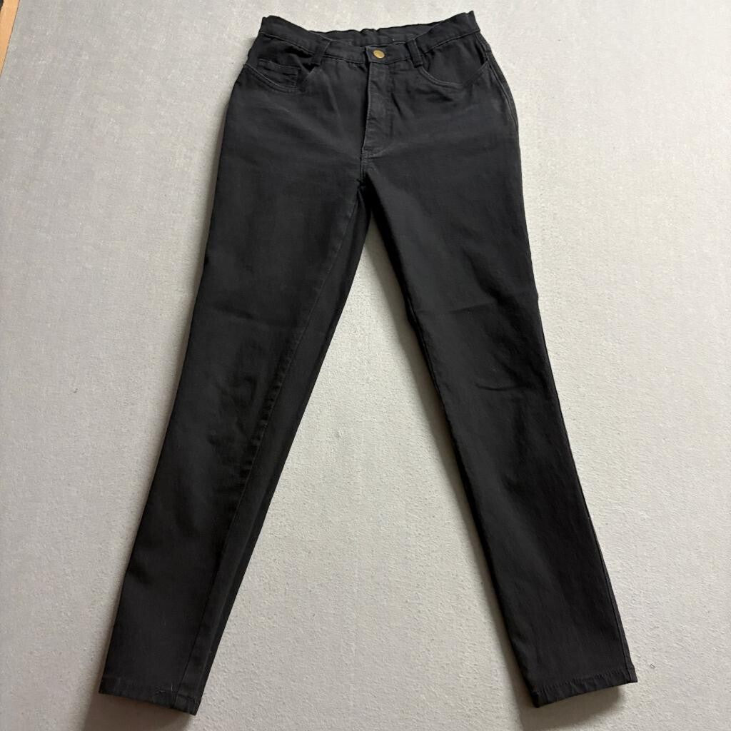 Vintage Farlow Paris Black Jeans Womens Size 5 High Rise Slim Leg Denim Pants