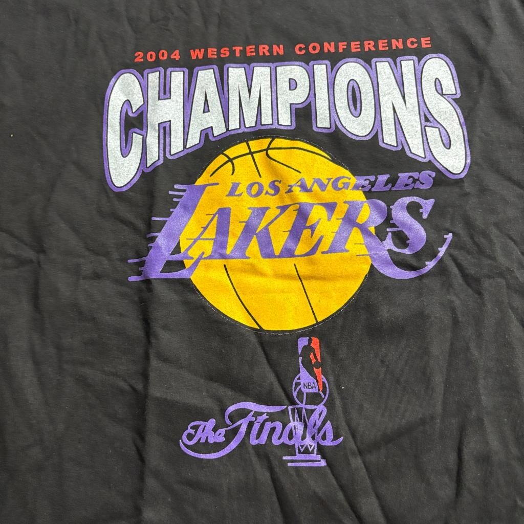 Vintage 2004 Los Angeles Lakers Western Conference Champions Shirt Mens XL Black