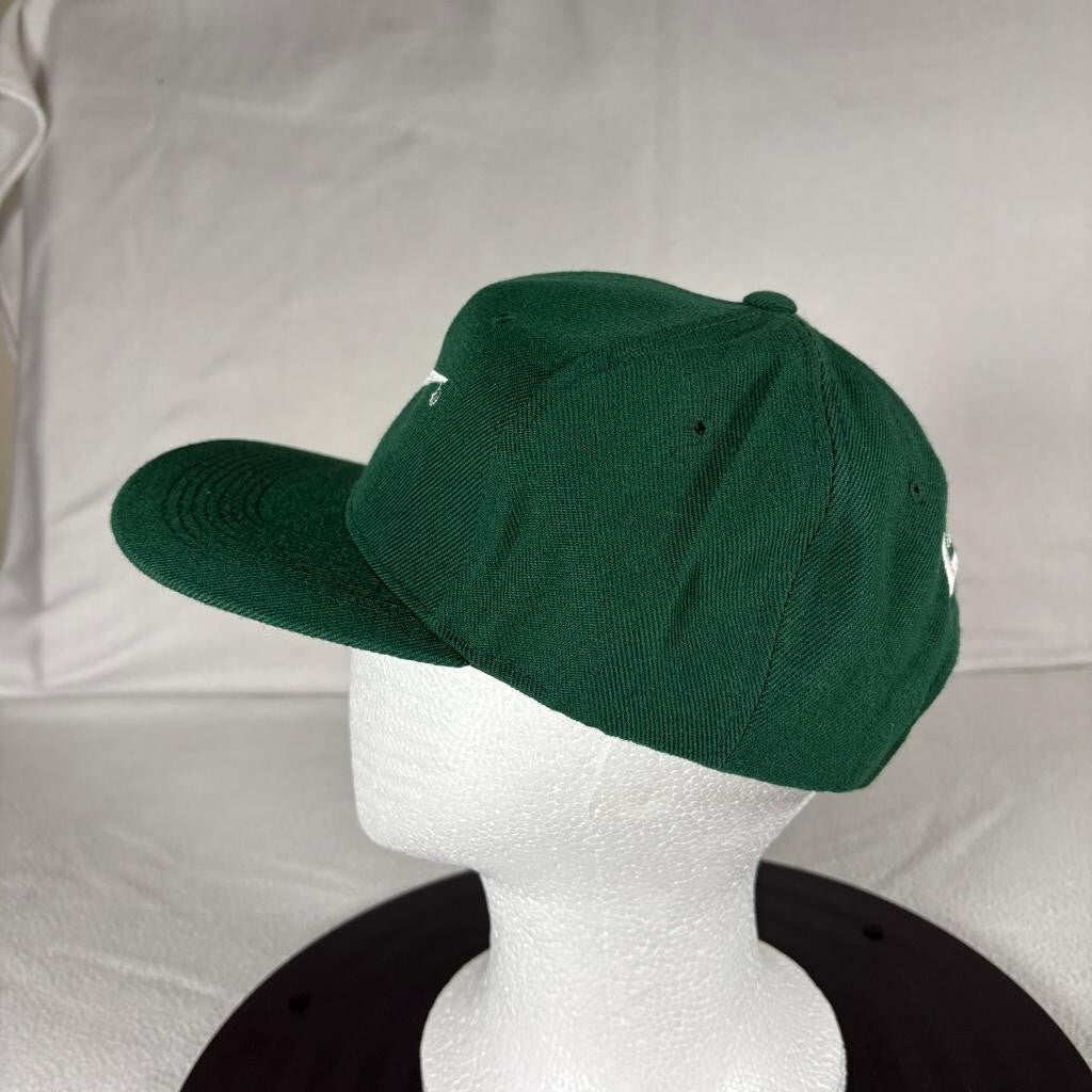 Vintage Nike Swoosh Snapback Hat Mens Green Wool Blend H-Kap Made in Korea Cap