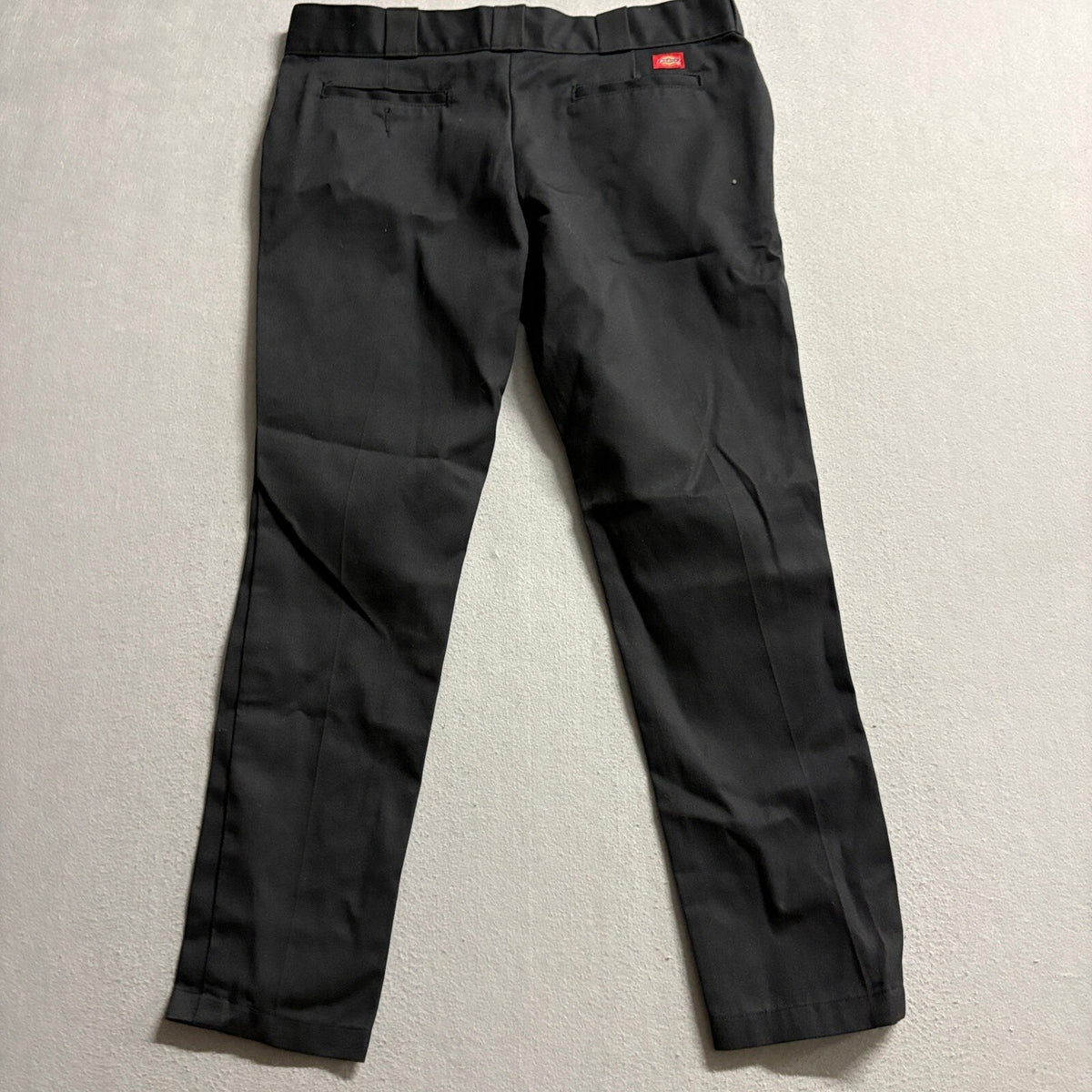 Dickies 774 Original Fit Work Pants Mens 32 Black Polyester Blend Flat Front