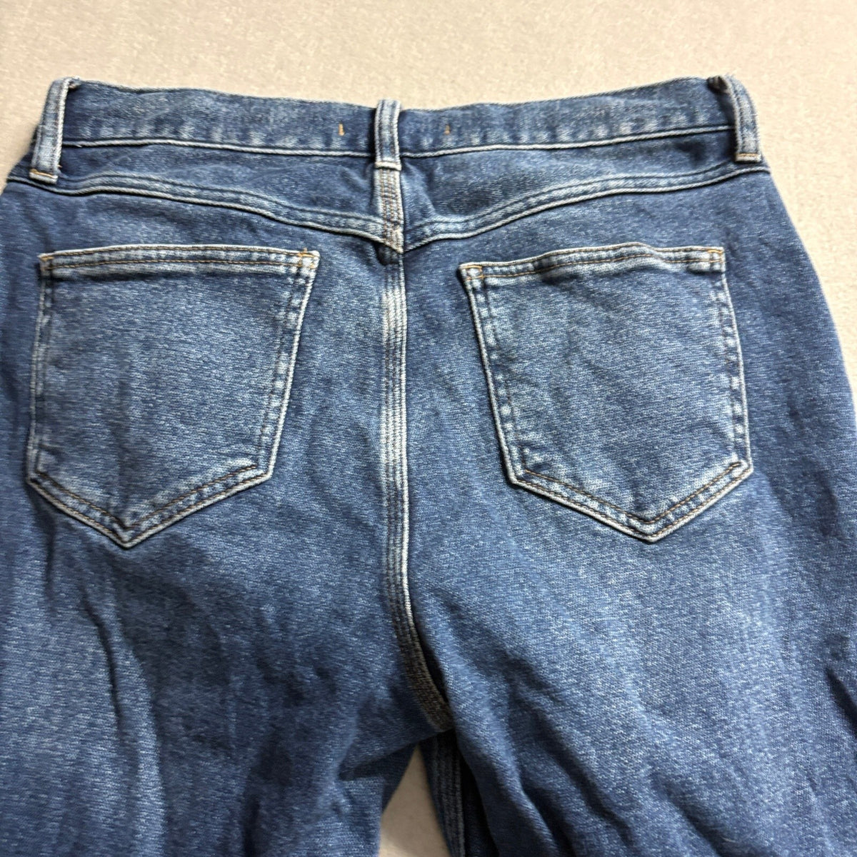 Free People Jeans Womens 30 Blue Denim Straight Leg Mid Rise Stretch Turkey Made