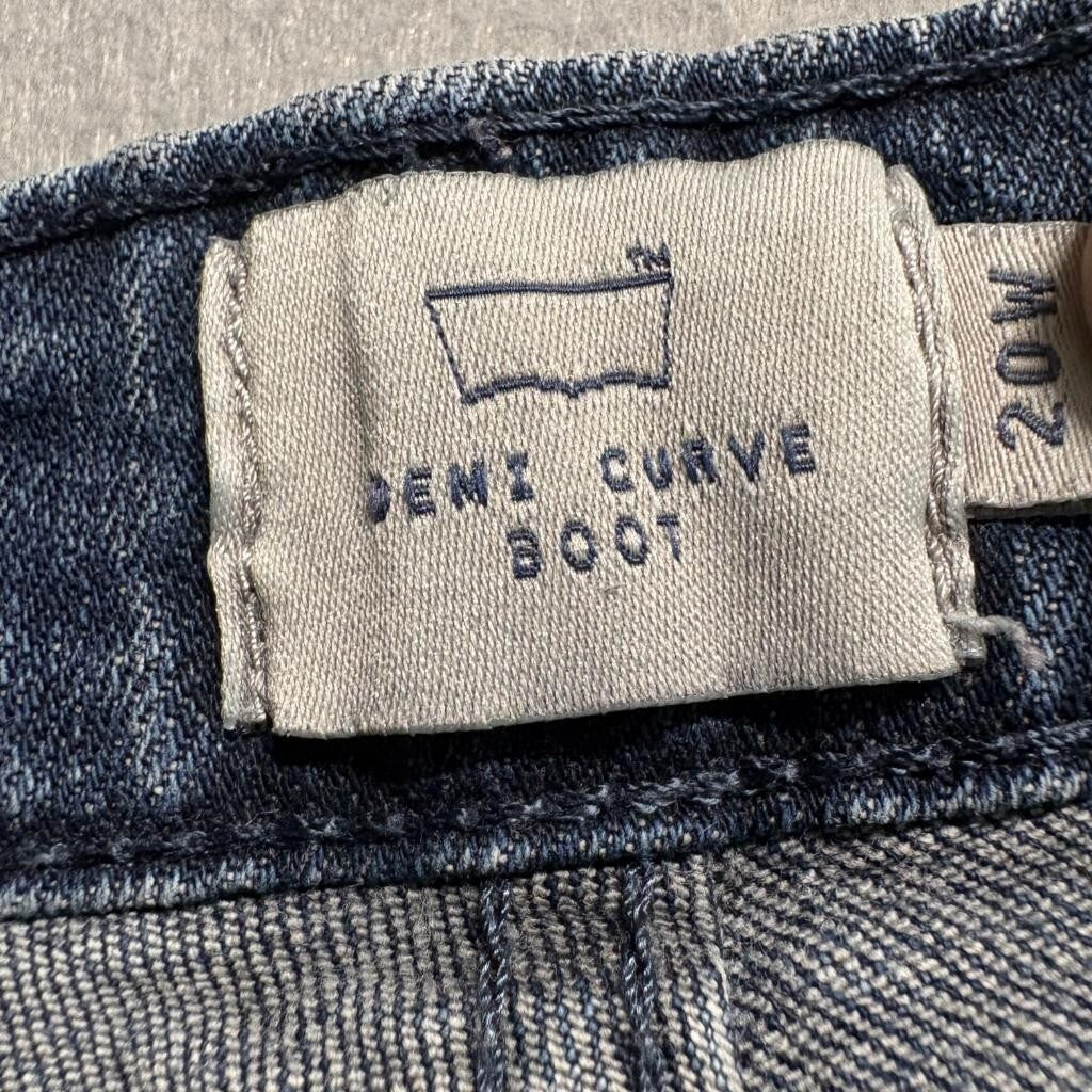 Levi's Demi Curve Bootcut Jeans Womens 20W Blue Denim Stretch Embellished Pocket