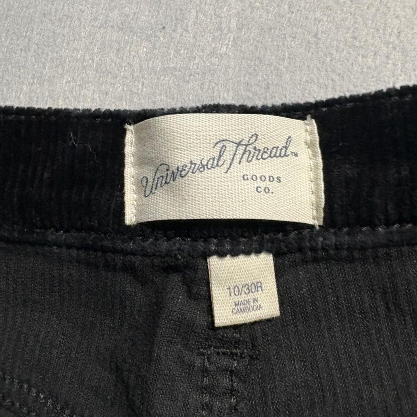 Universal Thread Corduroy Pants Womens 10/30R Black Relaxed Wide Leg High Rise