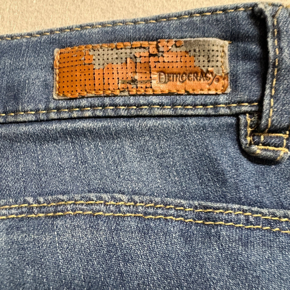 Democracy Freedom Ankle Skimmer Jeans Womens 6 Blue Denim Stretch Crop