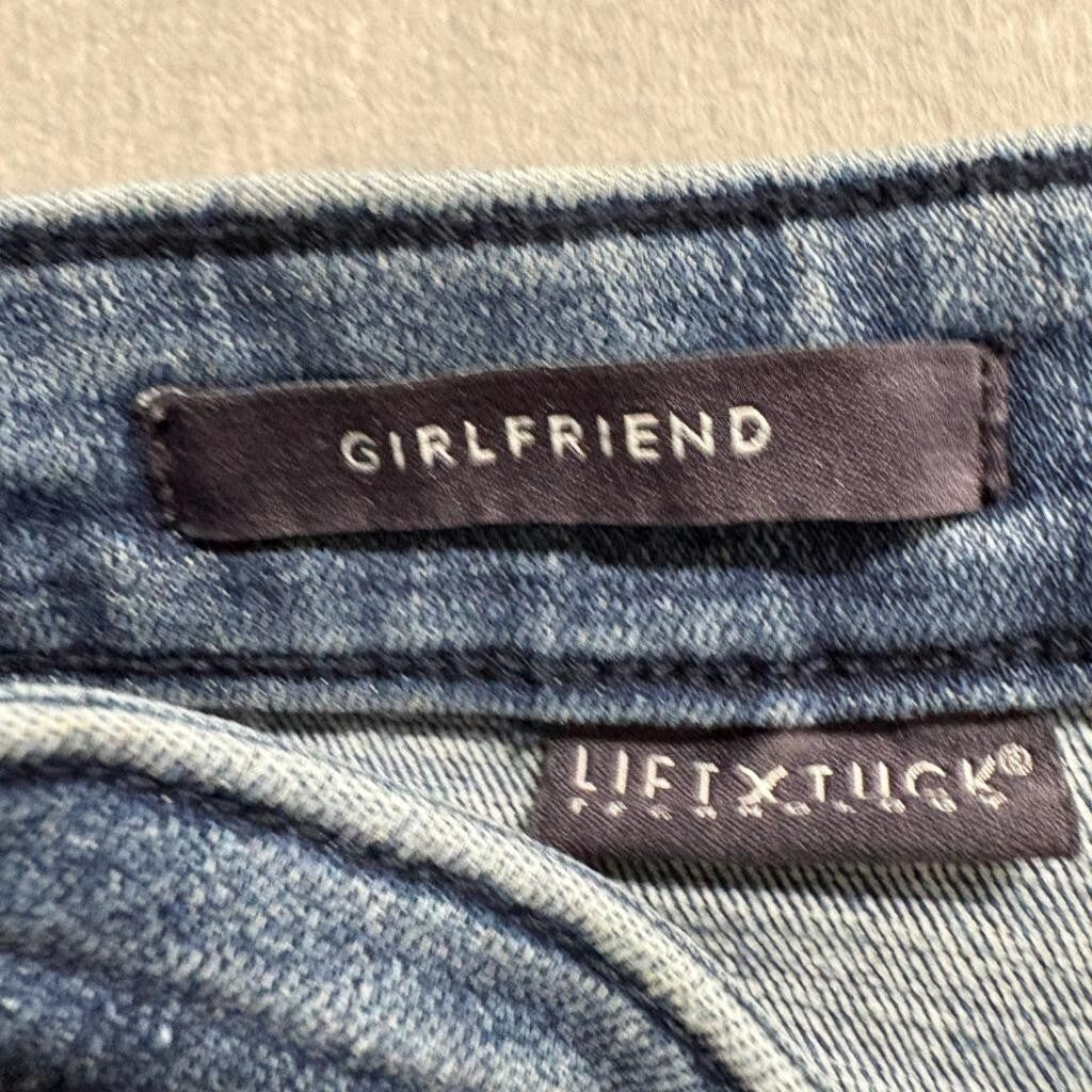 NYDJ Girlfriend Jeans Womens 0P Blue Denim Lift Tuck Stretch Crop Petite
