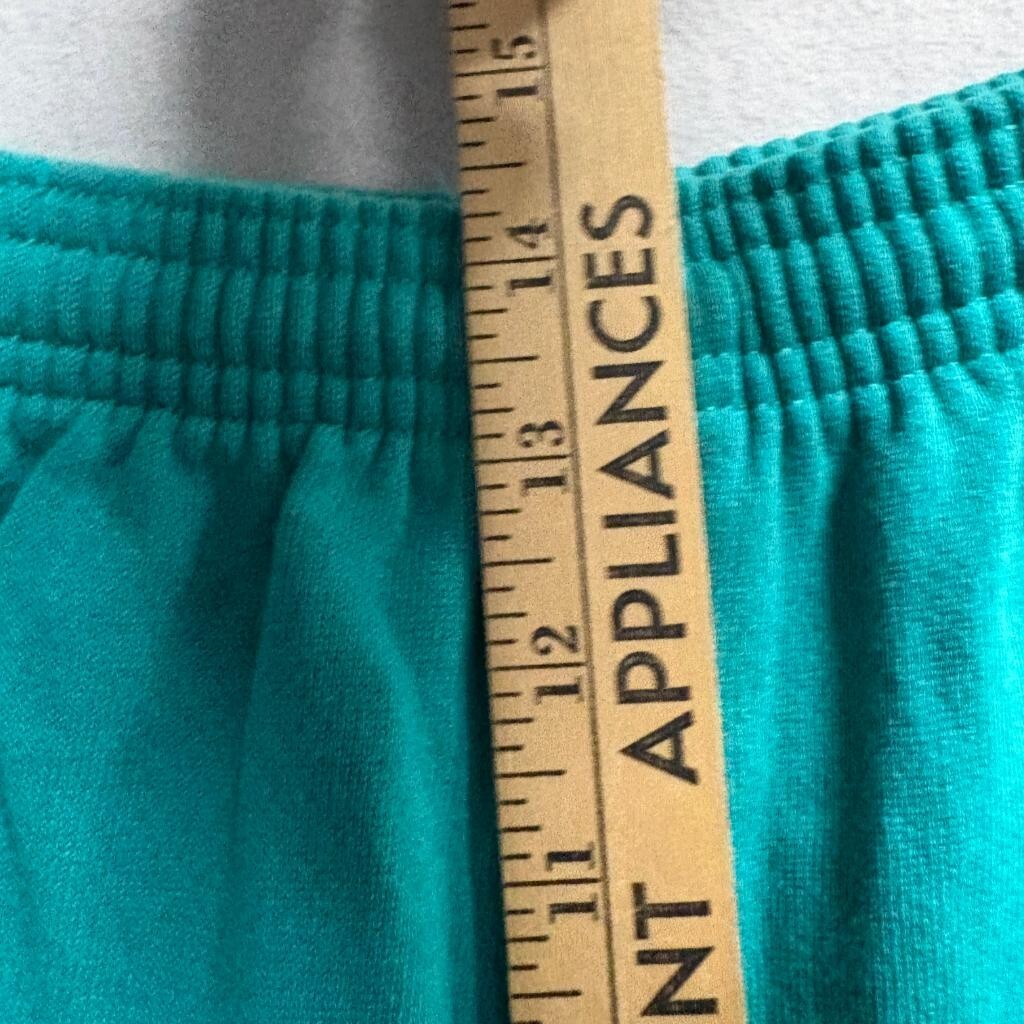 Vintage JE Morgan Sweat Shorts Mens Large Teal Green Fleece Drawstring Made in