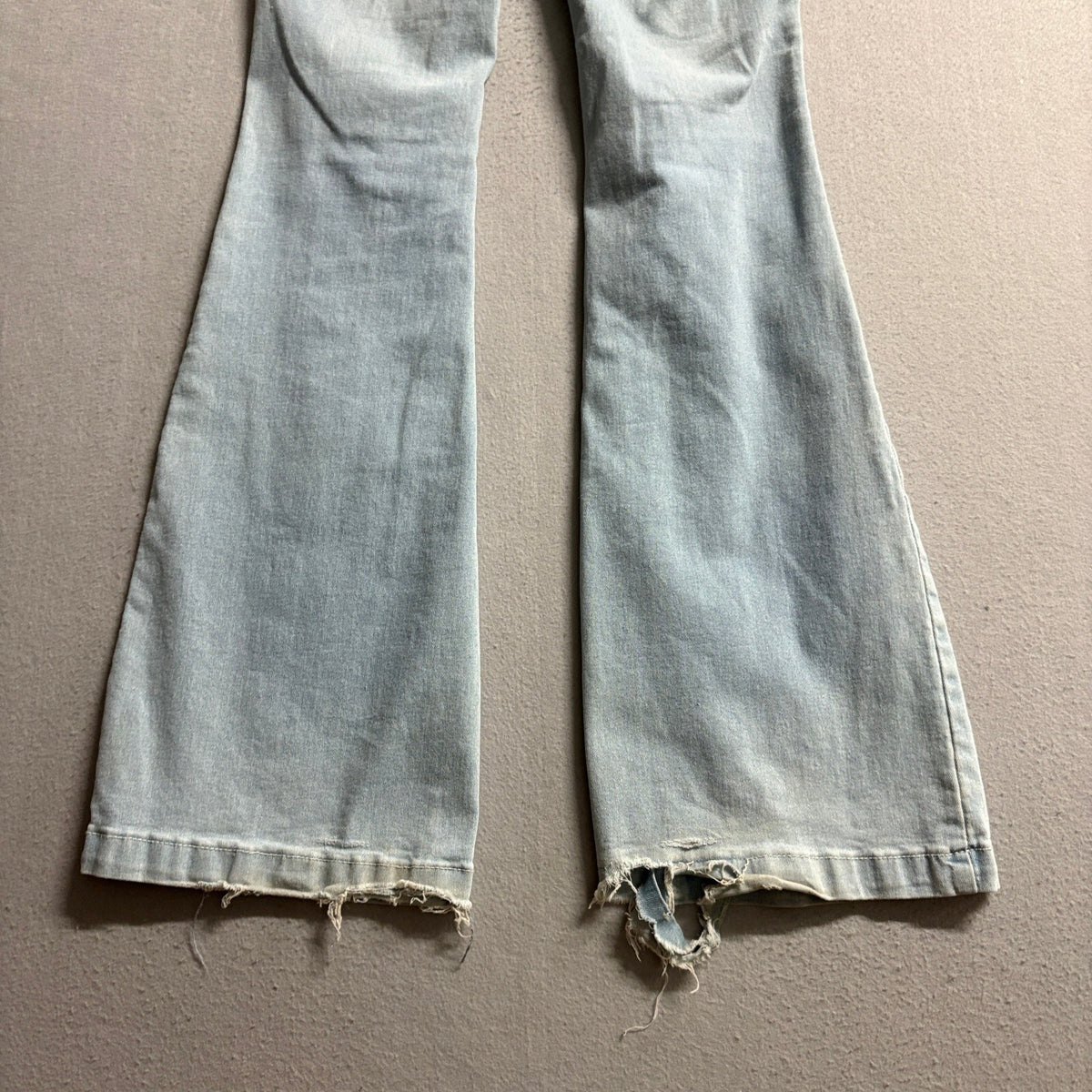 Jack David Premium Denim Lace Up Front Flare Jeans Womens Size 1 Light Wash Y2K