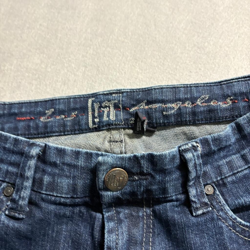 1717 Los Angeles Belle Bootcut Jeans Womens 29 Blue Denim Whiskered Stretch