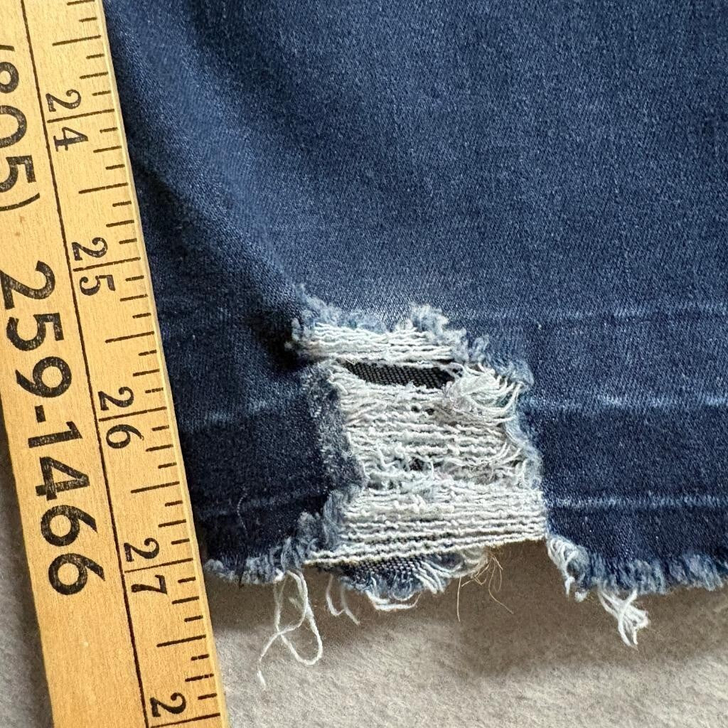 By Rewash Distressed Skinny Jeans Womens 13/31 Dark Wash Mid Rise Frayed Ankle