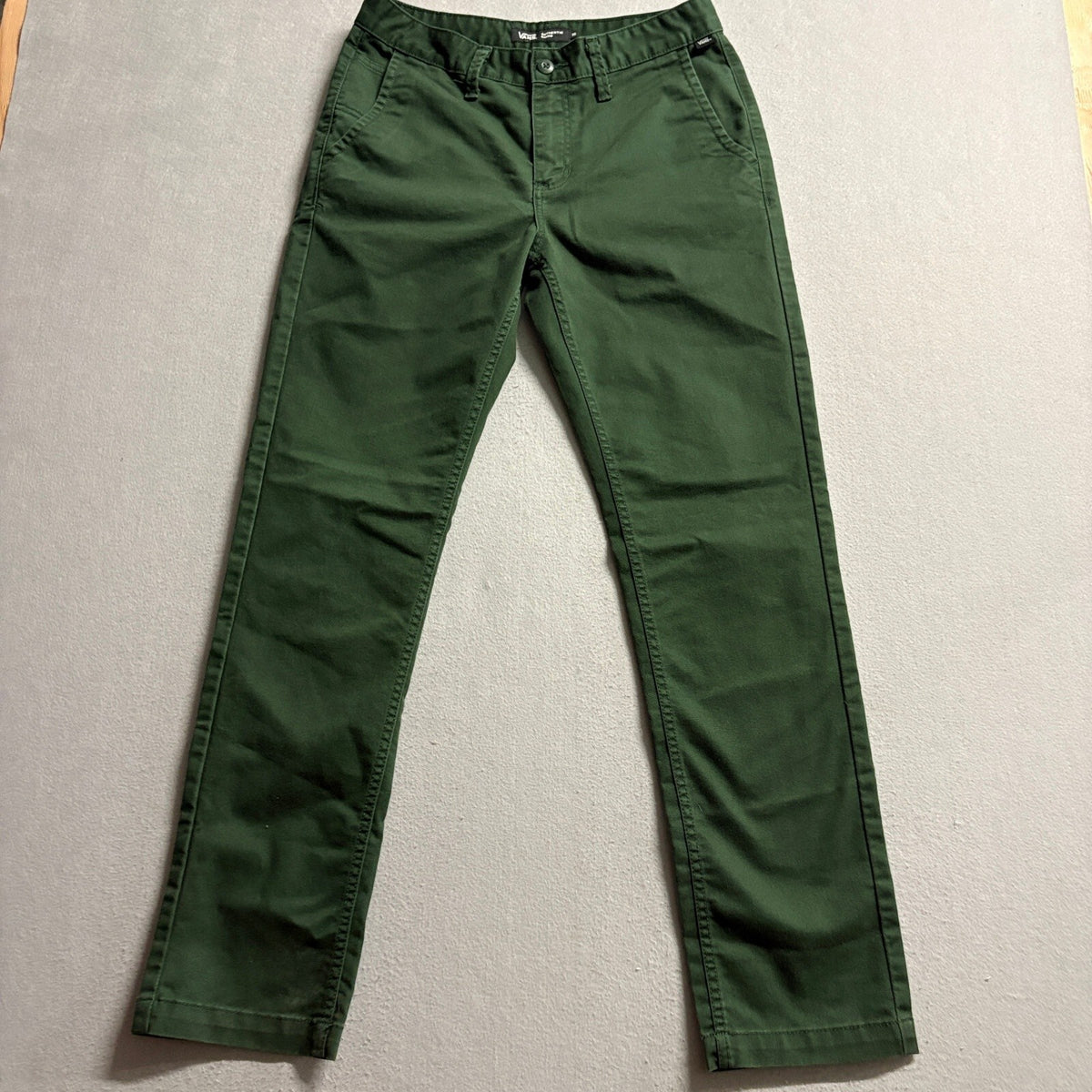 Vans Authentic Chino Slim Fit Pants Mens 30 Green Stretch Skate Casual Trousers