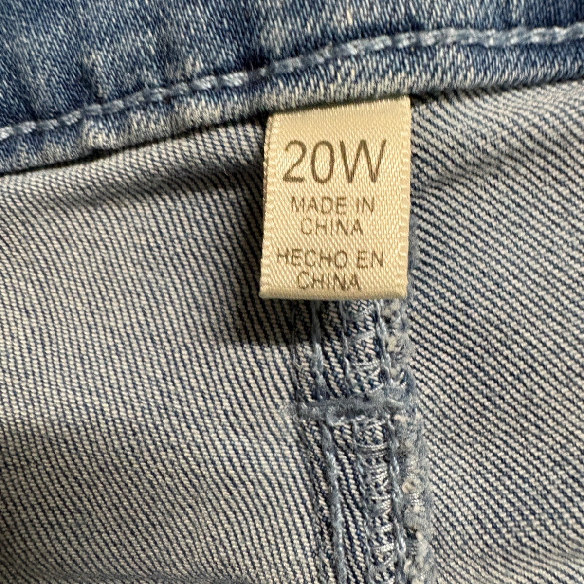 Seven7 Womens Jeans 20W Blue Denim Crop Frayed Hem Embroidered Side Stripe