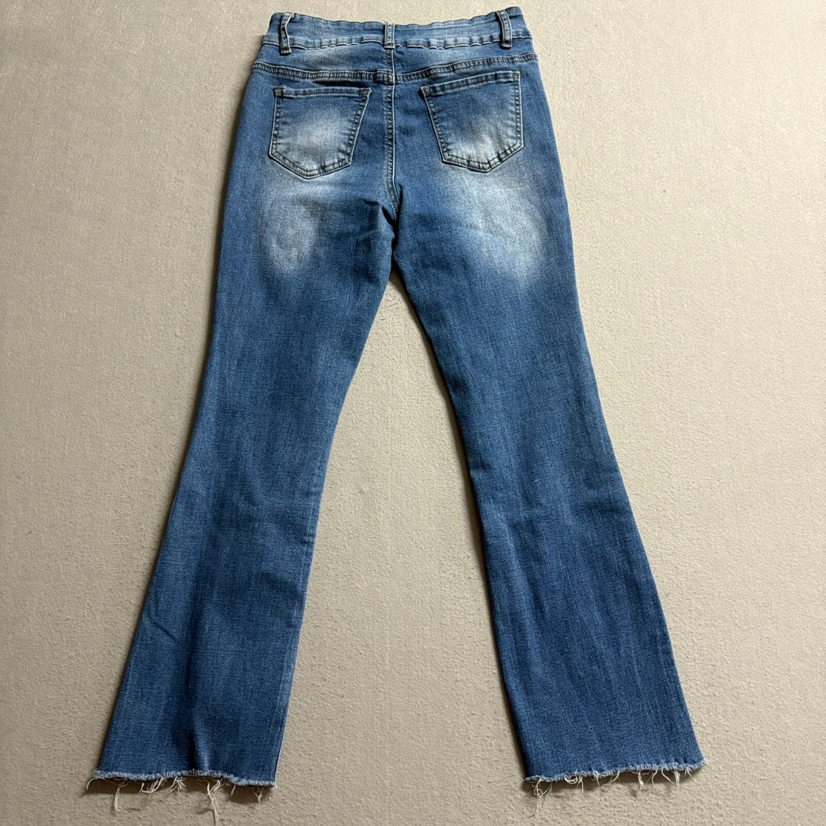 Honey & Bristle Womens Raw Hem Ankle Jeans Size 4P Blue Denim Stretch Crop