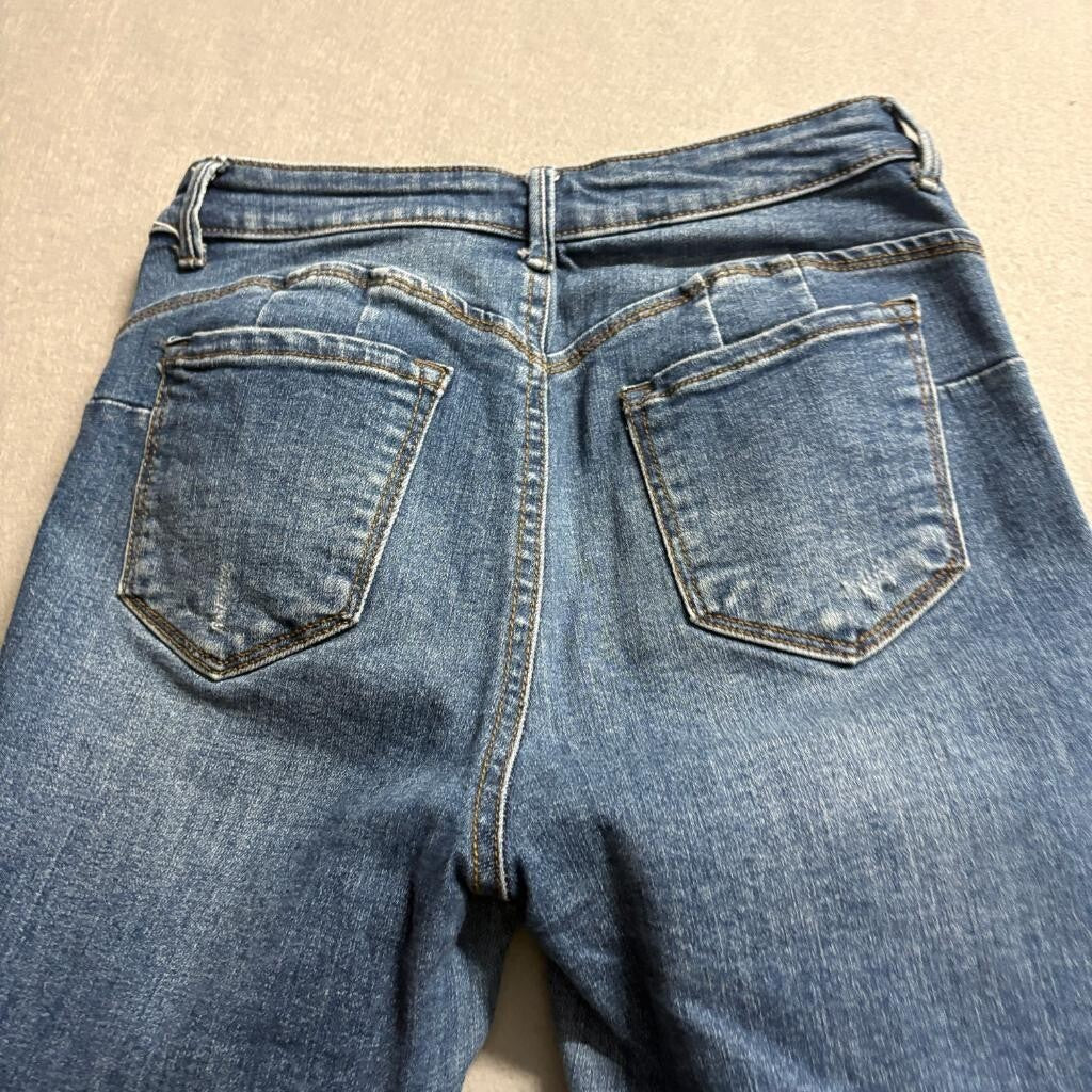 Wax Jean Butt I Love You Skinny Jeans Womens Size 7 Medium Wash Distressed Denim