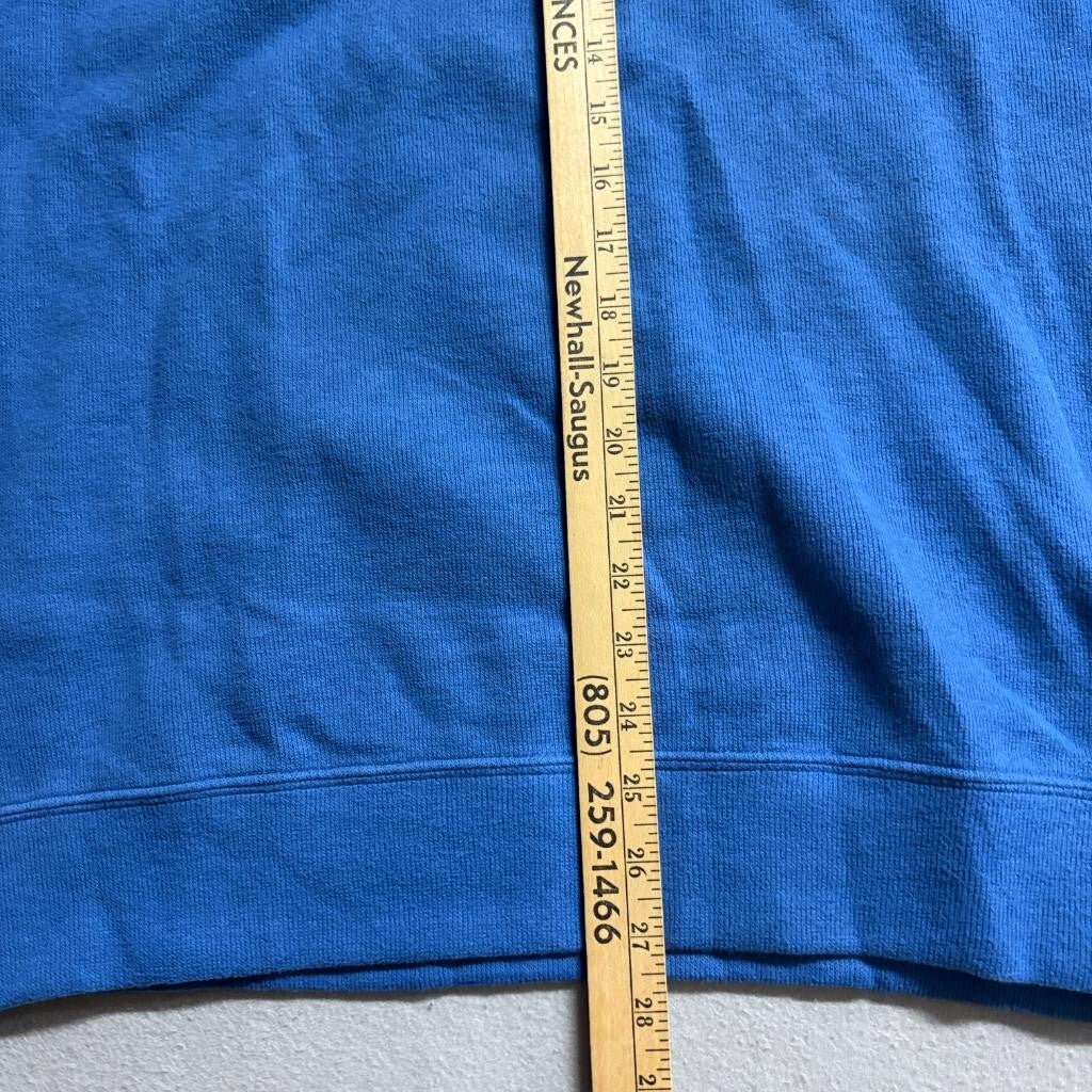 Lands End Ribbed Quarter Zip Pullover Mens XL Mariner Blue Cotton Blend Sweater