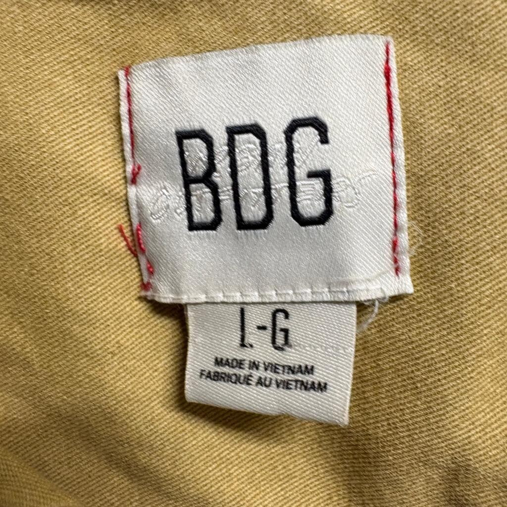 BDG Urban Outfitters Utility Shirt Womens Large Mustard Yellow Cotton Button Up