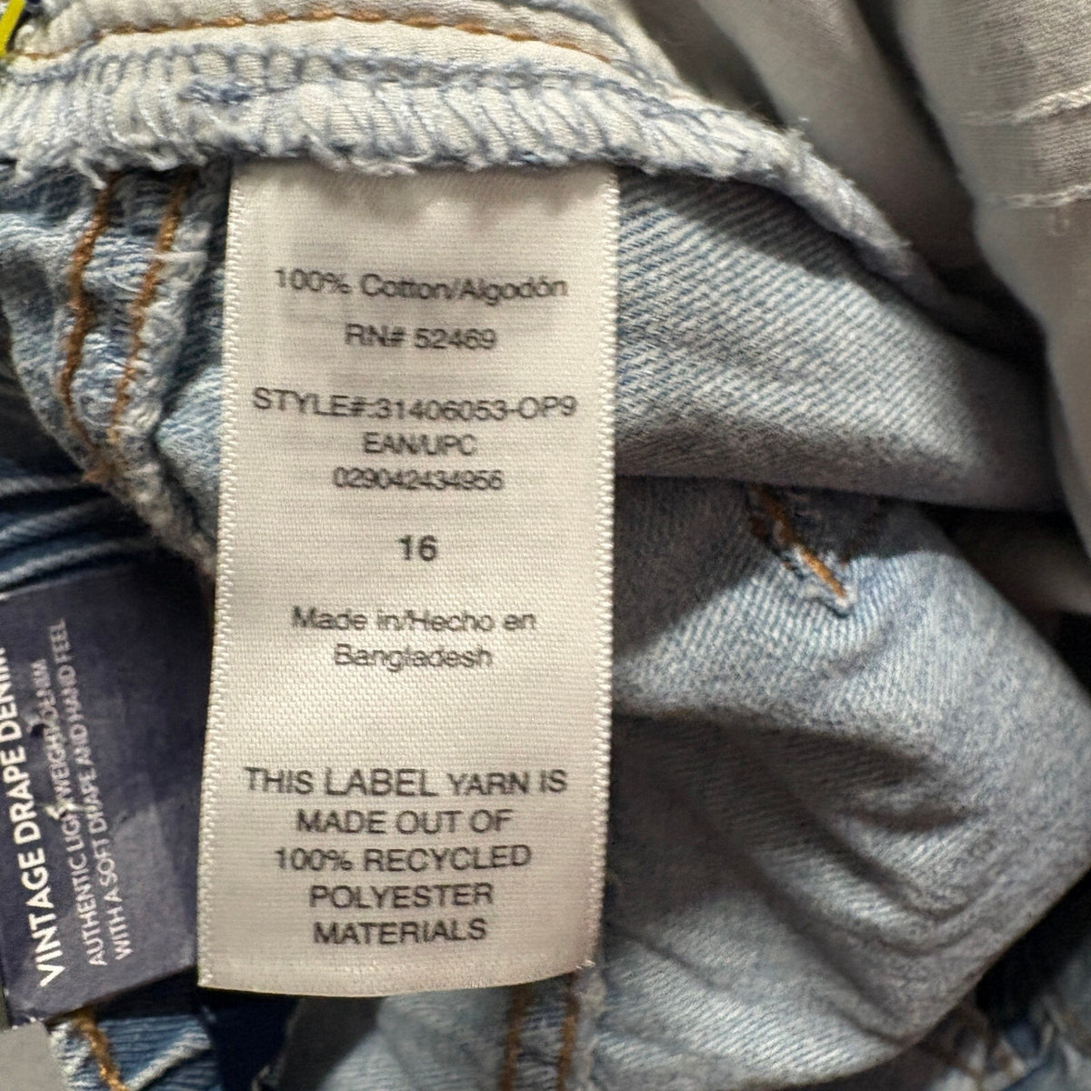 Scoop Womens Baggy Wide Leg Jeans Size 16 Vintage Drape Denim Light Wash New