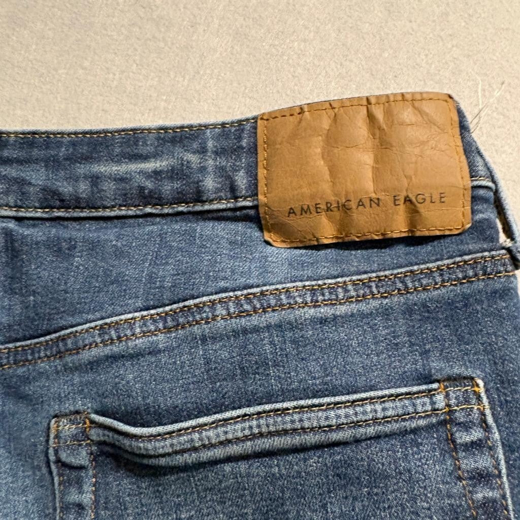 American Eagle Airflex+ Distressed Skinny Jeans Mens 32x32 Blue Stretch Denim