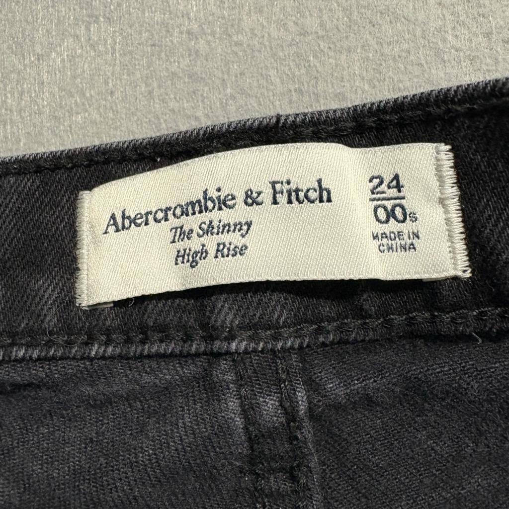 Abercrombie & Fitch The Skinny High Rise Jeans Womens 24/00s Black Button Fly