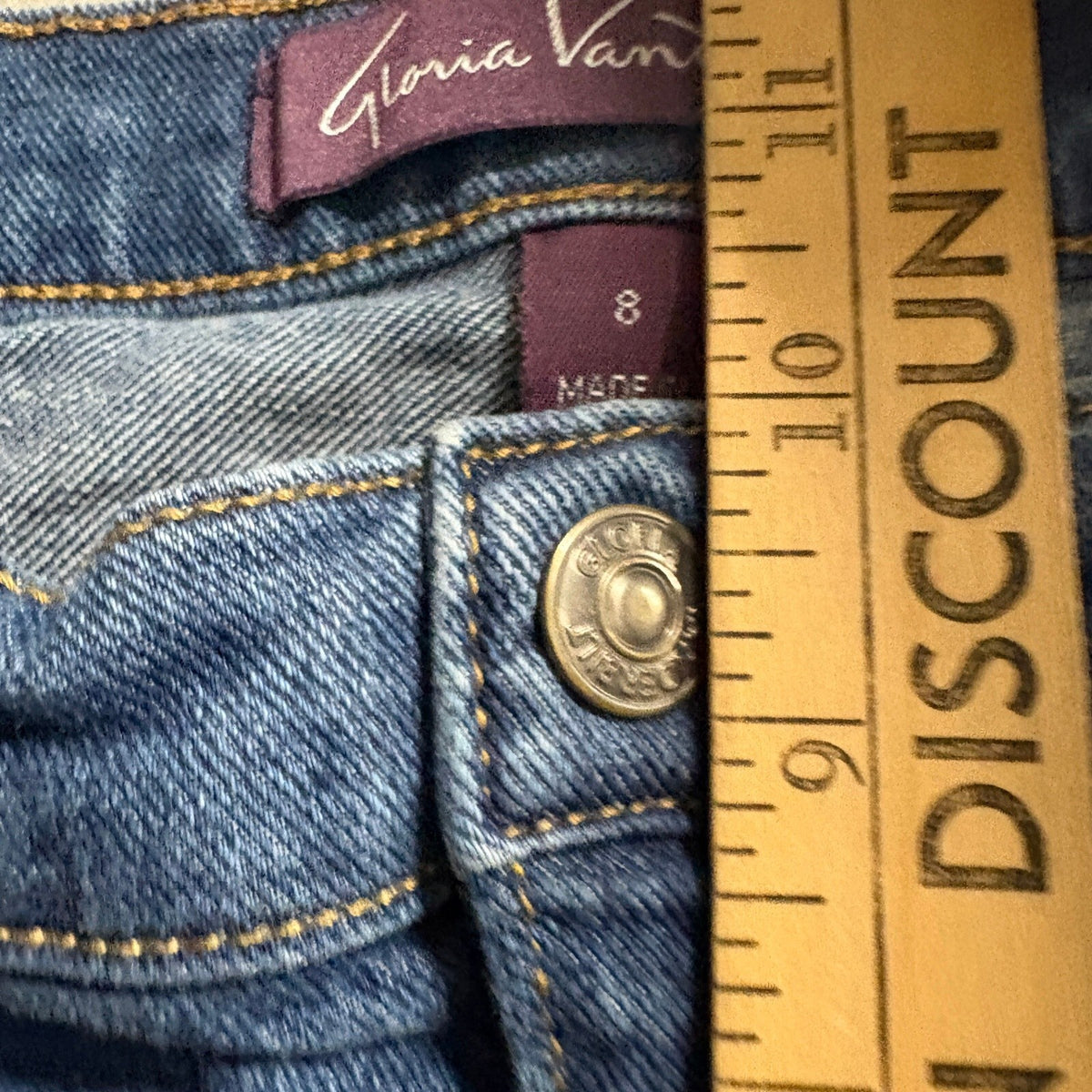 Gloria Vanderbilt Boyfriend Jeans Womens 8 Blue Denim Stretch Cuffed