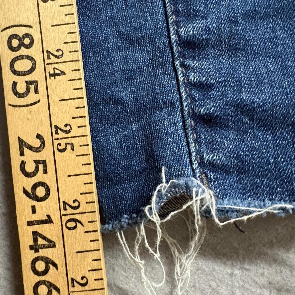 Whetherly Cooper High Rise Skinny Jeans Womens 24 Blue Denim Raw Hem Button Fly
