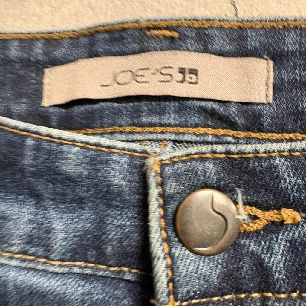 Joe's Jeans Womens 27 Distressed Boyfriend Straight Leg Blue Denim Cuffed