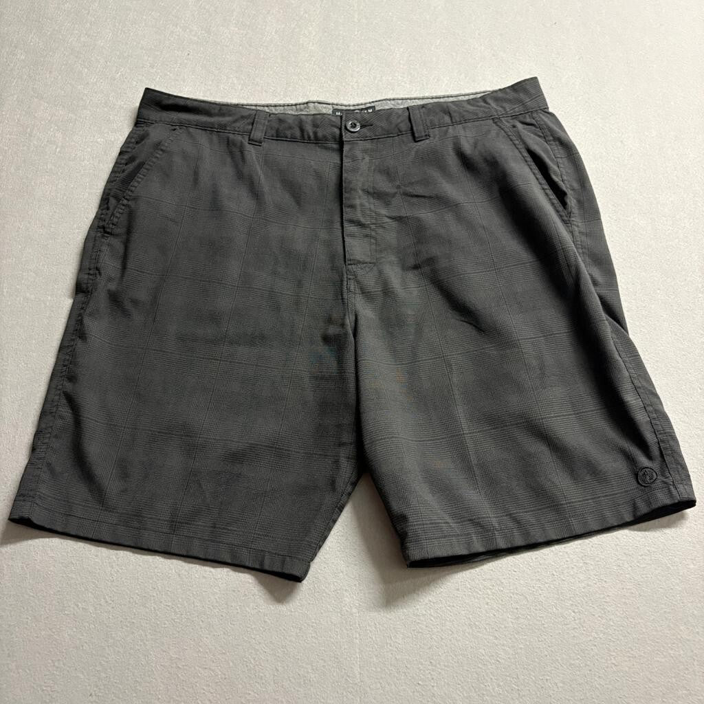 Hang Ten Mens Hybrid Shorts Size 40 Gray Plaid Stretch Casual Board Shorts