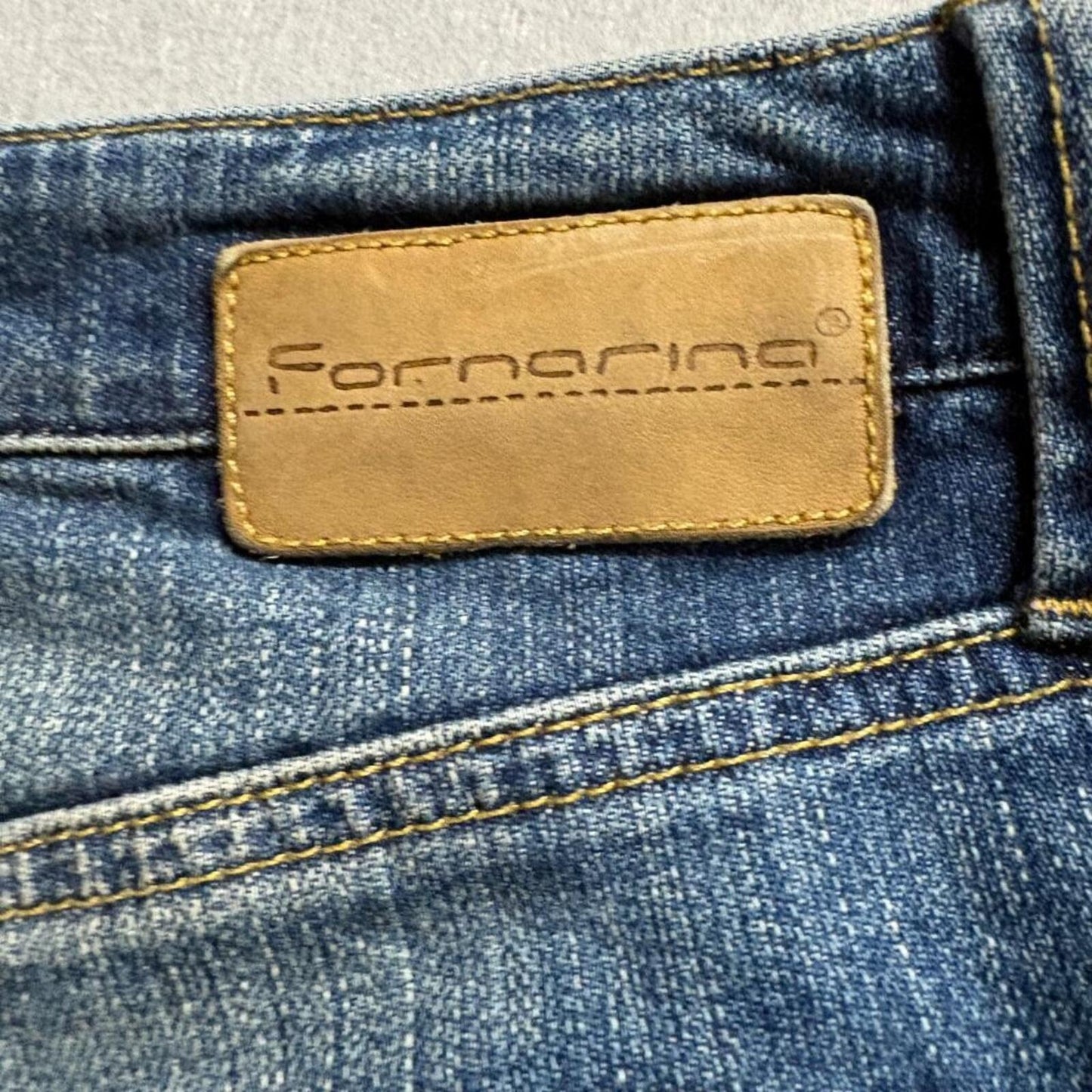 Fornarina Mia Jeans Womens 31 Blue Denim Low Rise Skinny Ankle Zip Stretch Italy