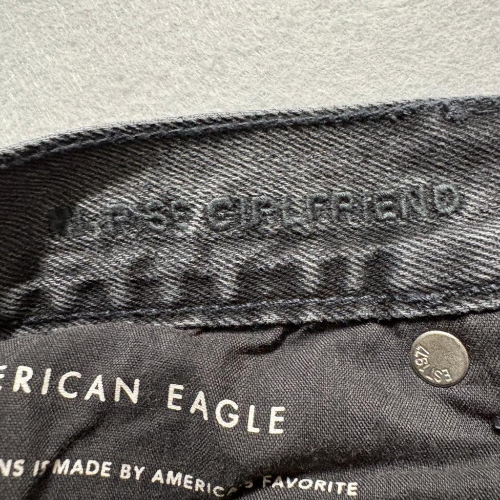 American Eagle Tomgirl Slim Jeans Womens Size 8 Gray Denim Button Fly Stretch
