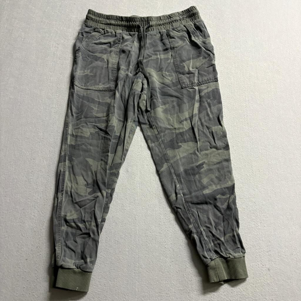 Splendid Camo Joggers Womens Small Green Camouflage Rayon Drawstring Pants