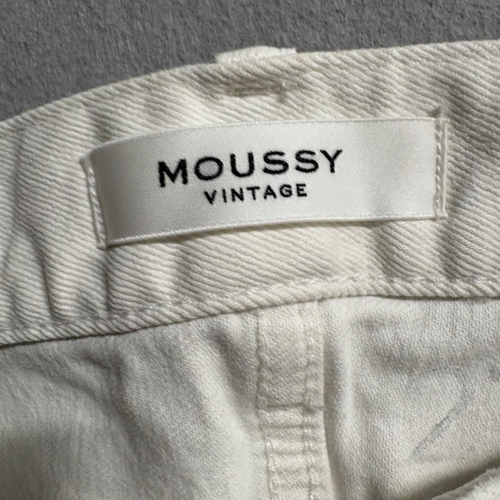 Moussy Vintage Skinny Jeans Womens 27 Off White Distressed Frayed Hem Stretch