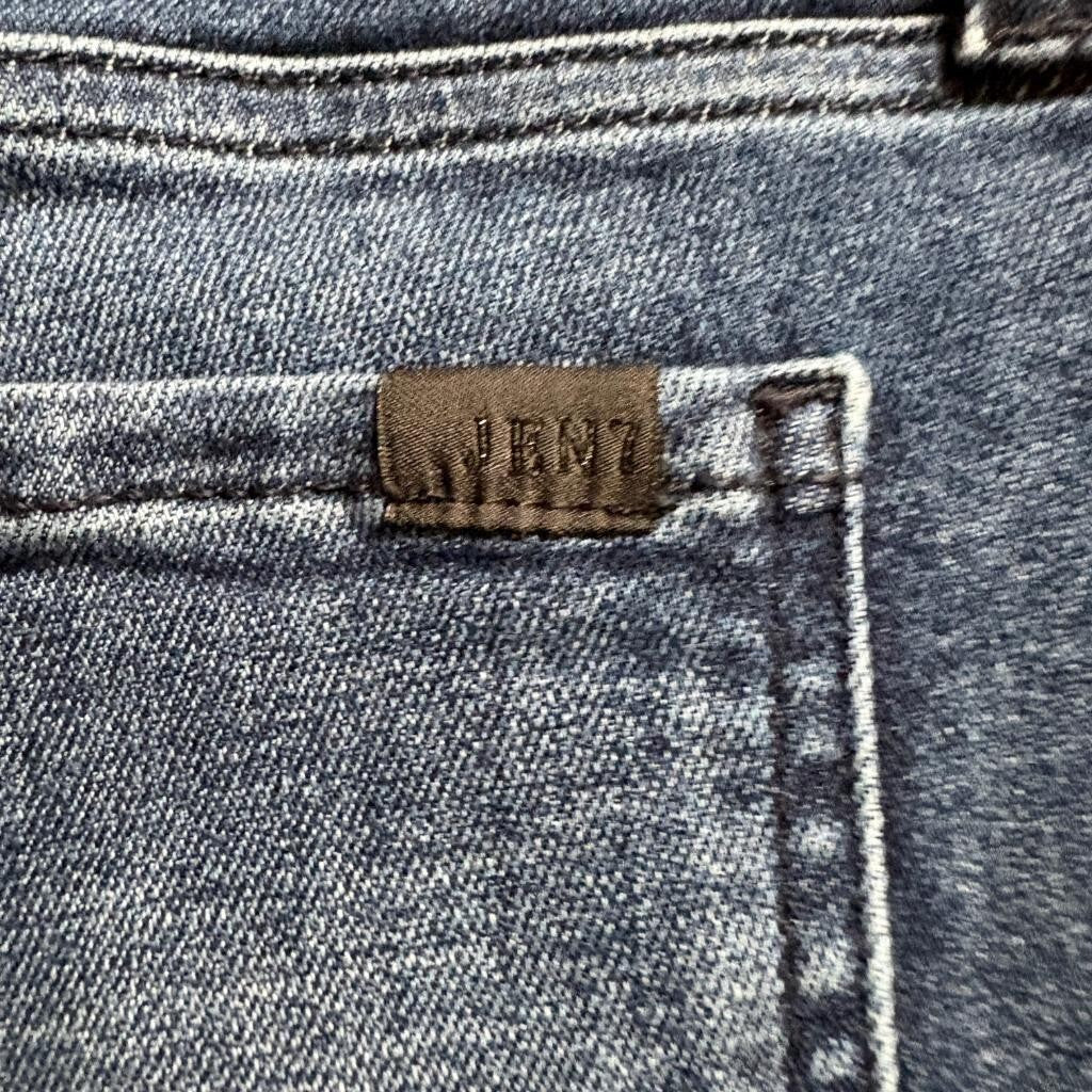 Jen7 by 7 For All Mankind Cropped Kick Flare Jeans Womens Size 12 Blue Stretch