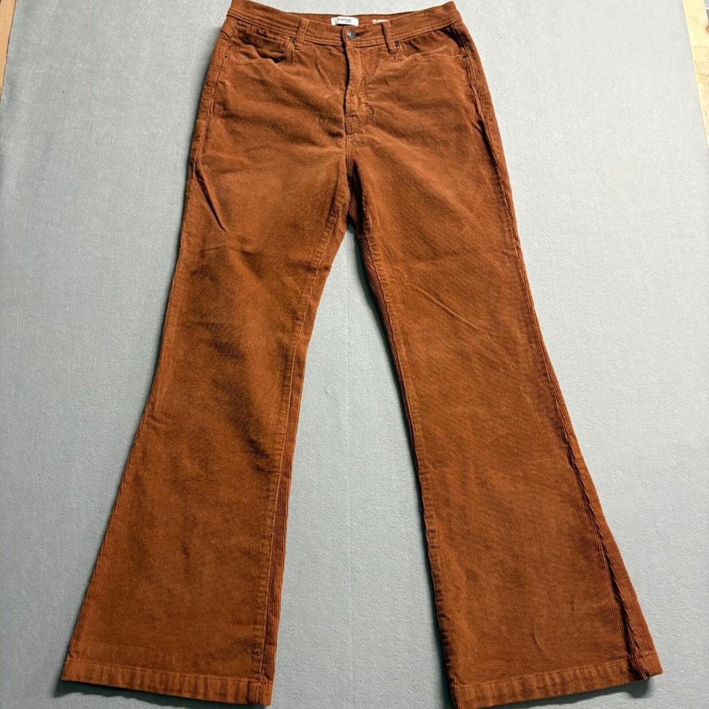 Kensie Jeans The Savannah Corduroy Pants Womens 10/30 Brown High Rise Flare