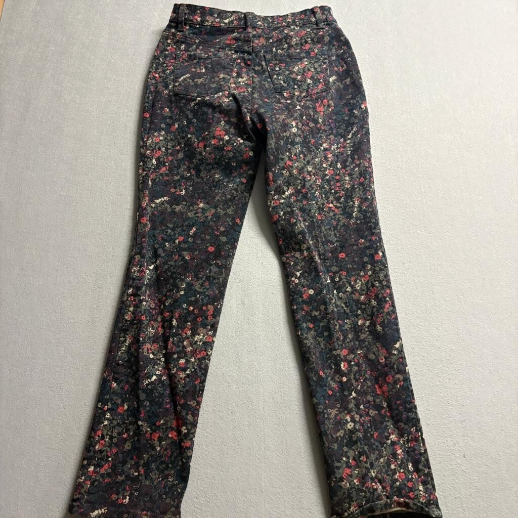 Gloria Vanderbilt Amanda Jeans Womens 4 Average Floral Print Stretch Straight