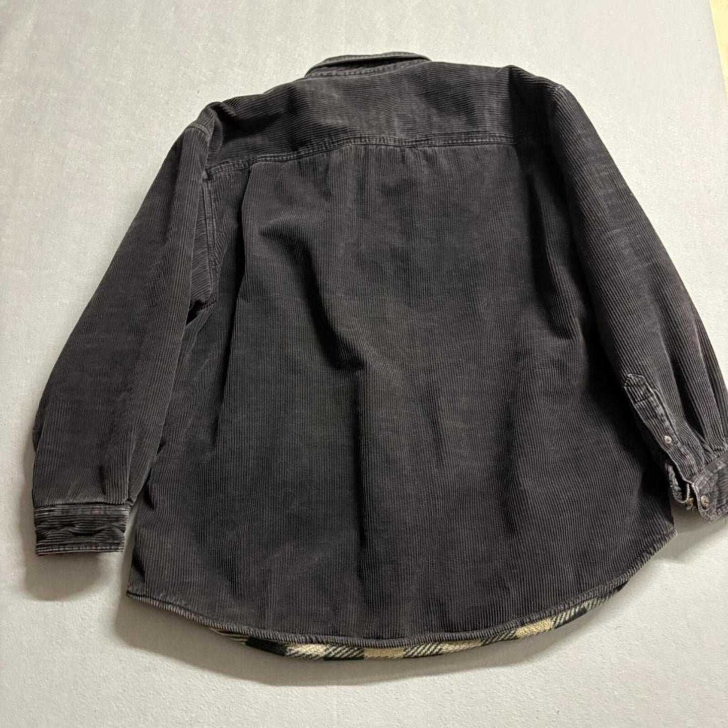 Wolverine Corduroy Shirt Mens Large Black Flannel Lined Shacket Workwear 48W