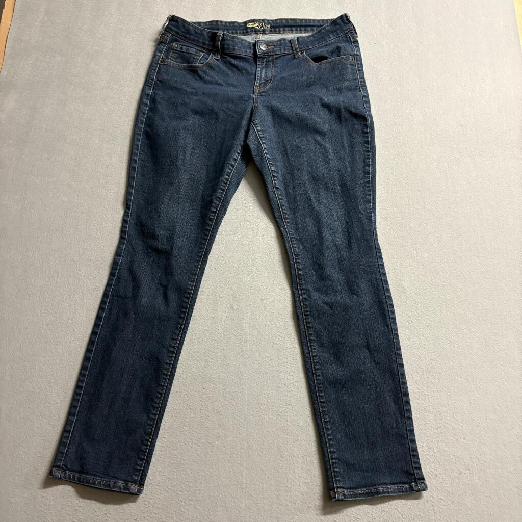 Old Navy The Diva Jeans Womens 12 Regular Dark Wash Blue Denim Stretch Straight