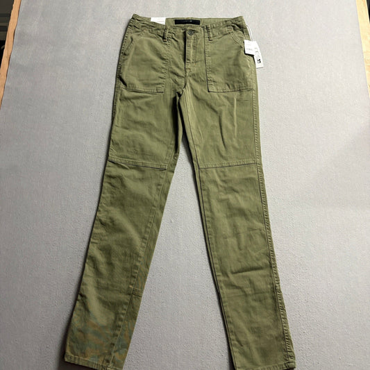 Joe's Jeans The Brixton Straight Narrow Pants Womens Size 18 Olive Green Cotton