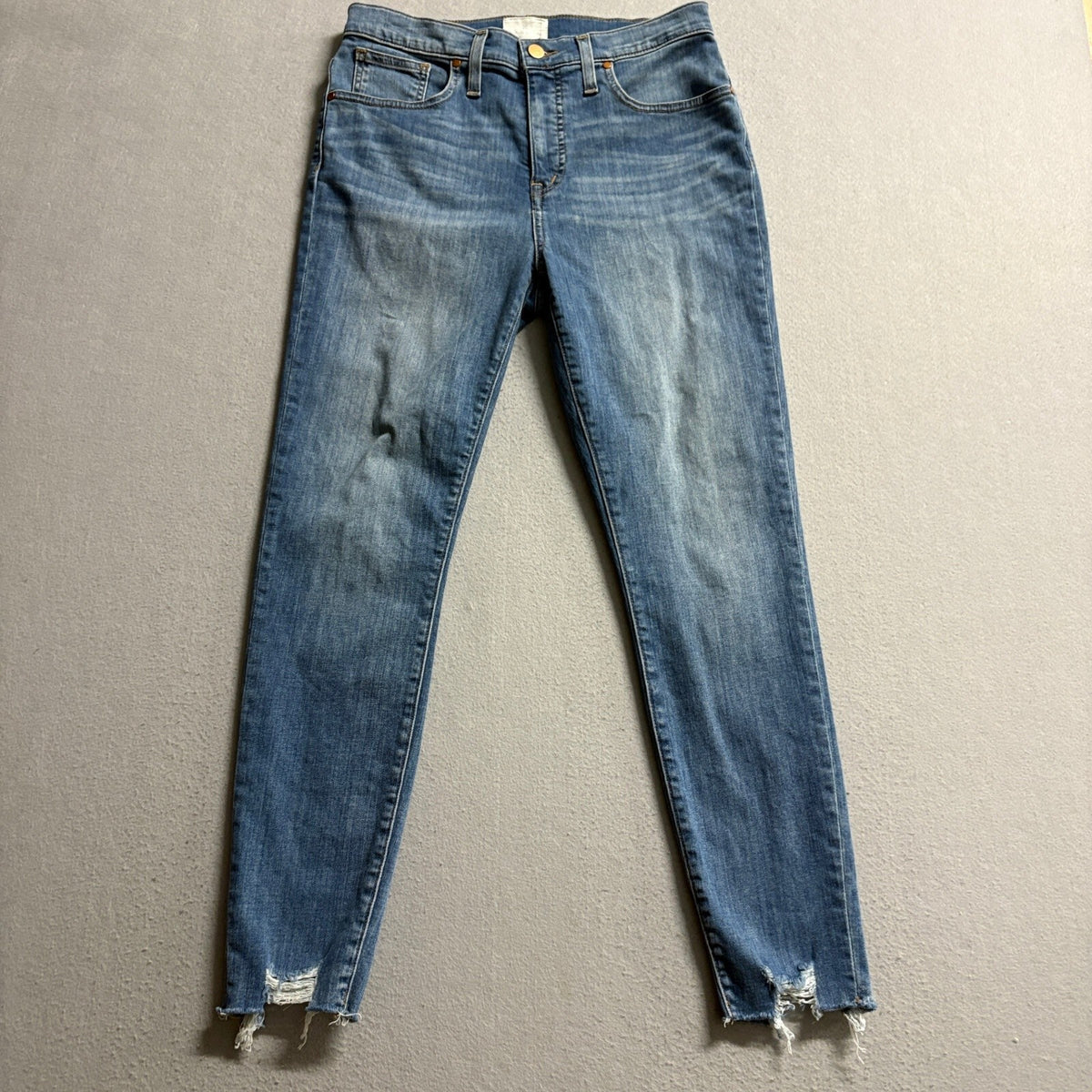 Caslon Womens High Rise Skinny Jeans Size 29 Medium Wash Fray Released Raw Hem