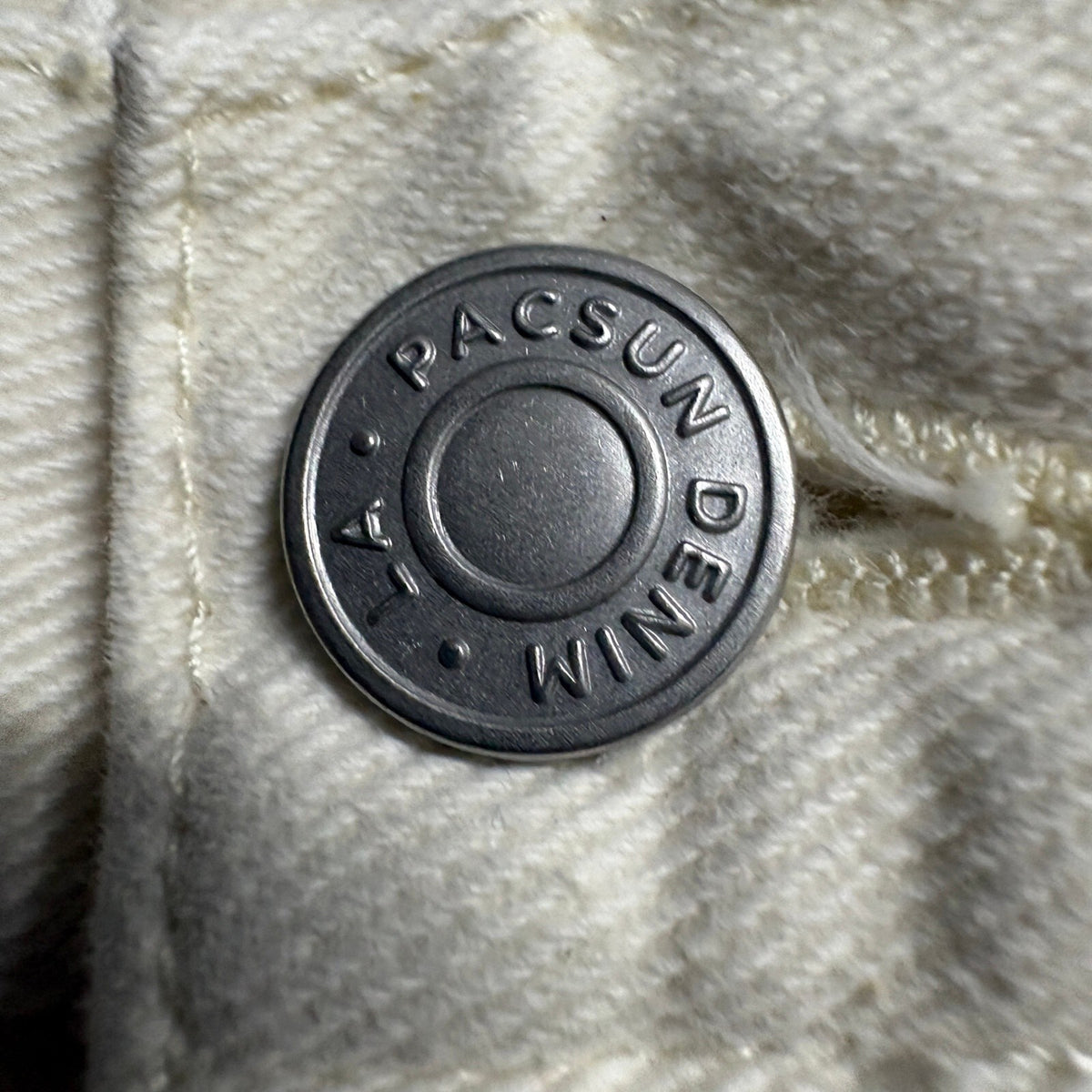 PacSun Womens Cargo Utility Pants Size 23 Cream Off White Denim Straight Leg