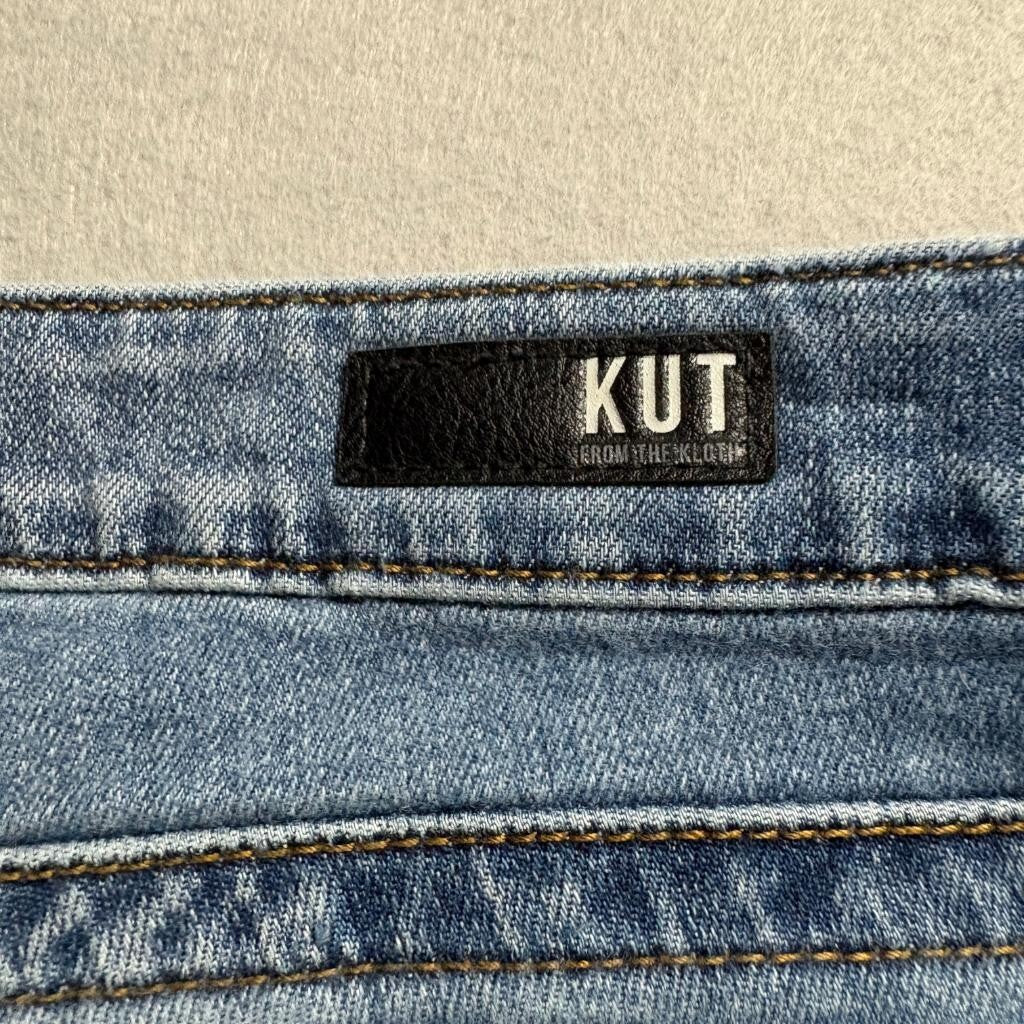 Kut from the Kloth Stevie Straight Leg Jeans Womens 6 Blue High Rise Distressed