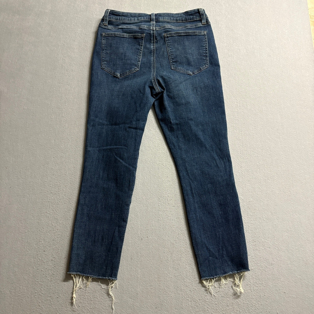 Cosmic Blue Love Moody Jeans Womens 30T Blue Denim Raw Hem Straight Leg Stretch