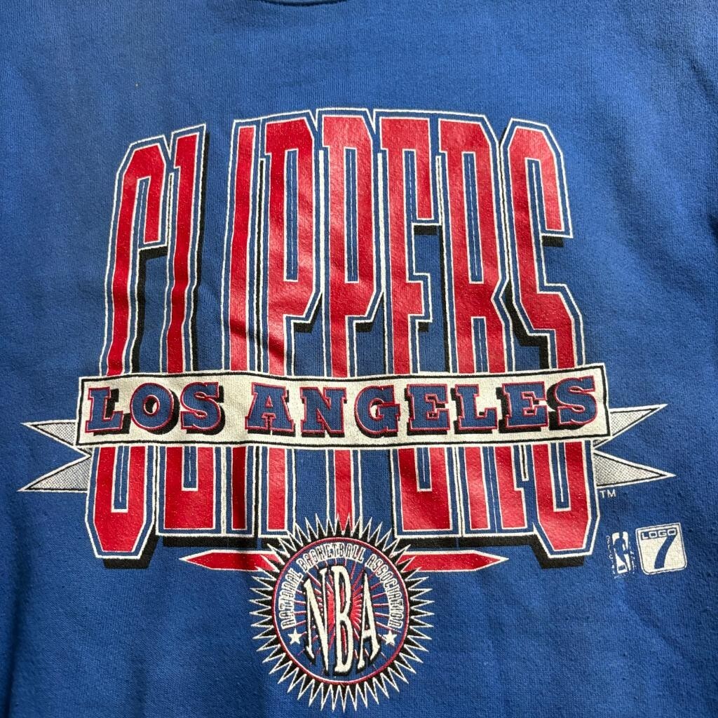 Vintage Los Angeles Clippers Logo 7 Sweatshirt Mens XL Blue NBA Crewneck USA