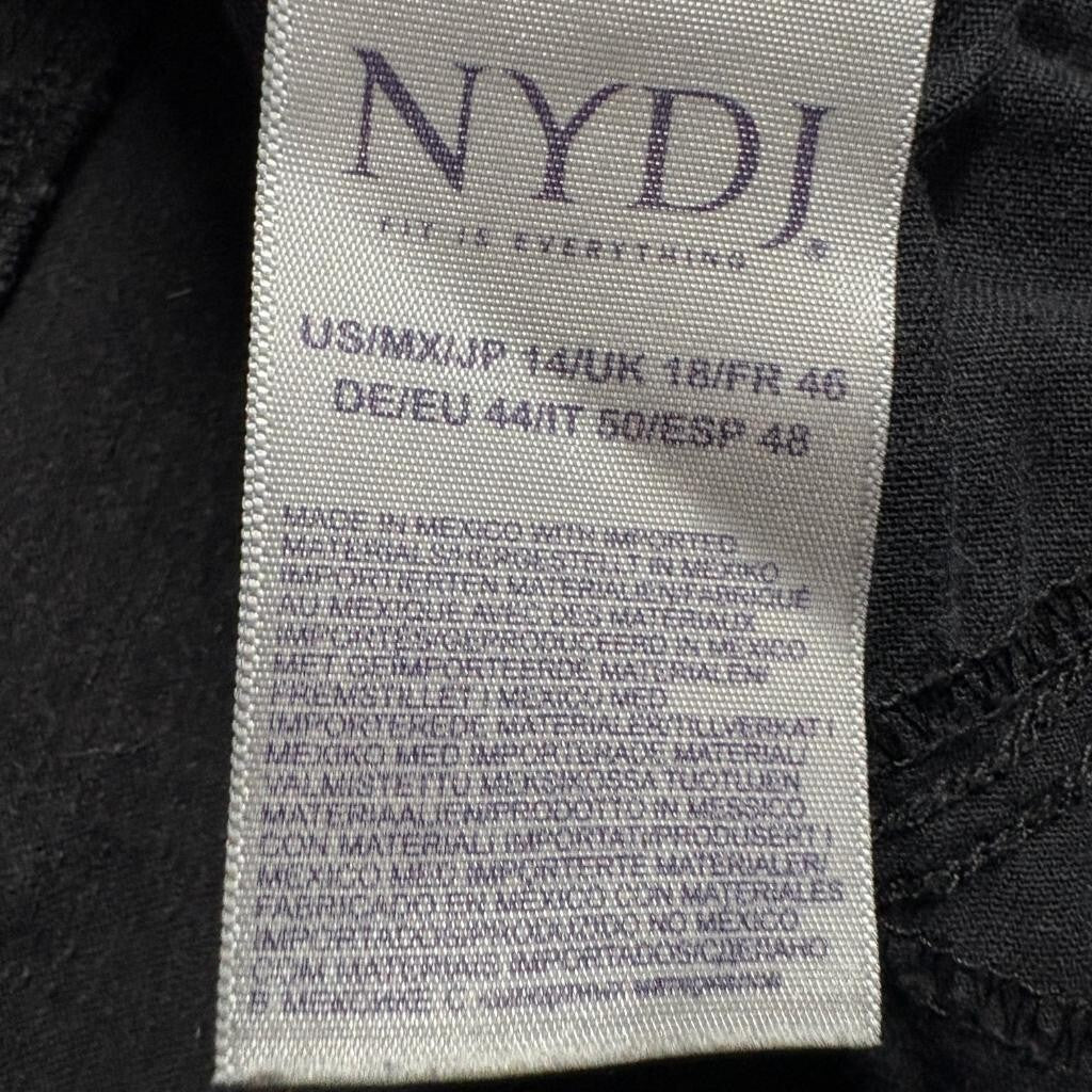 NYDJ Alina Legging Jeans Womens 14 Black Lift Tuck Stretch Denim Skinny